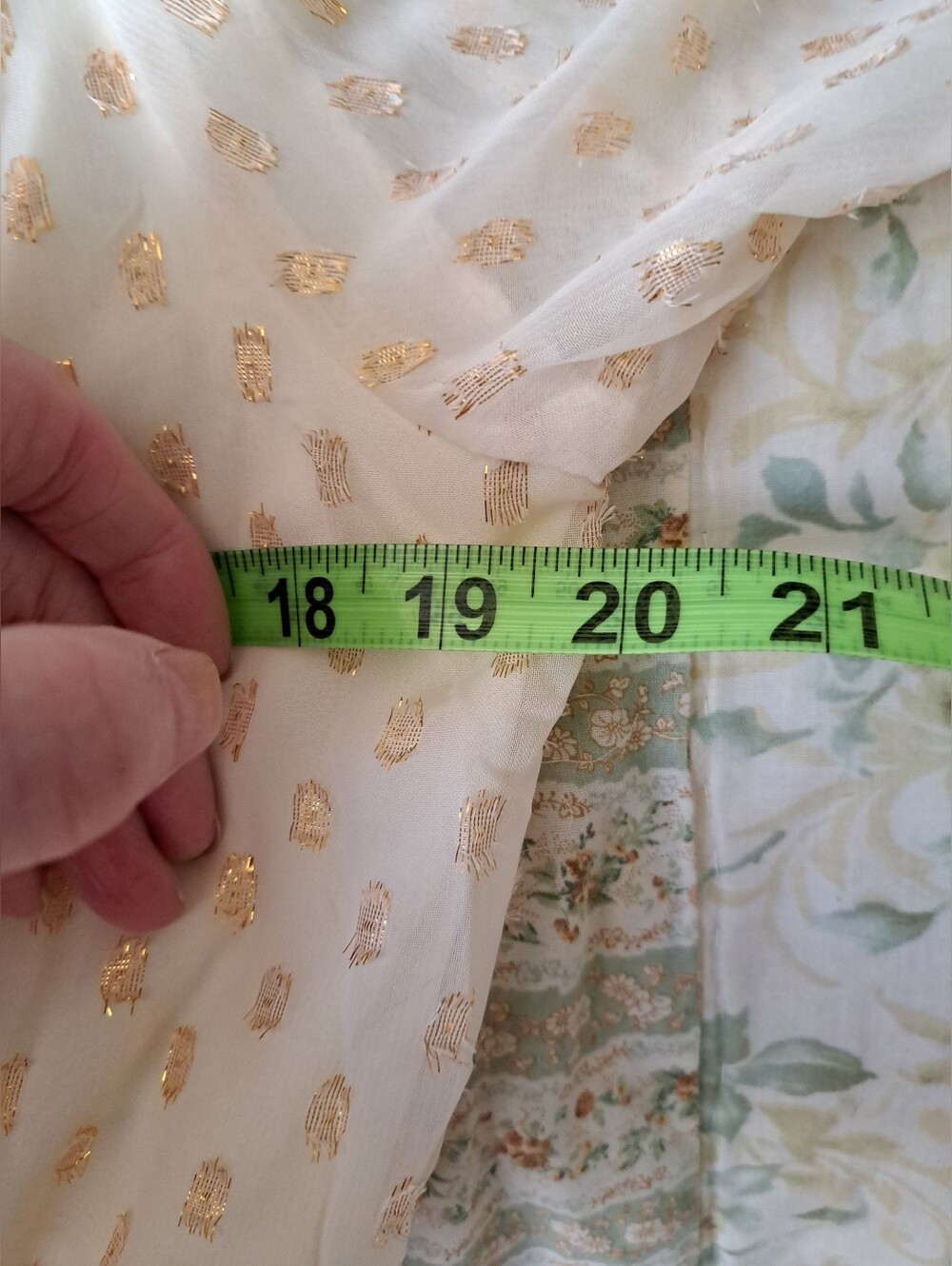 Summery Dress Ivory With Gold Dot Design - Picture 3 of 3